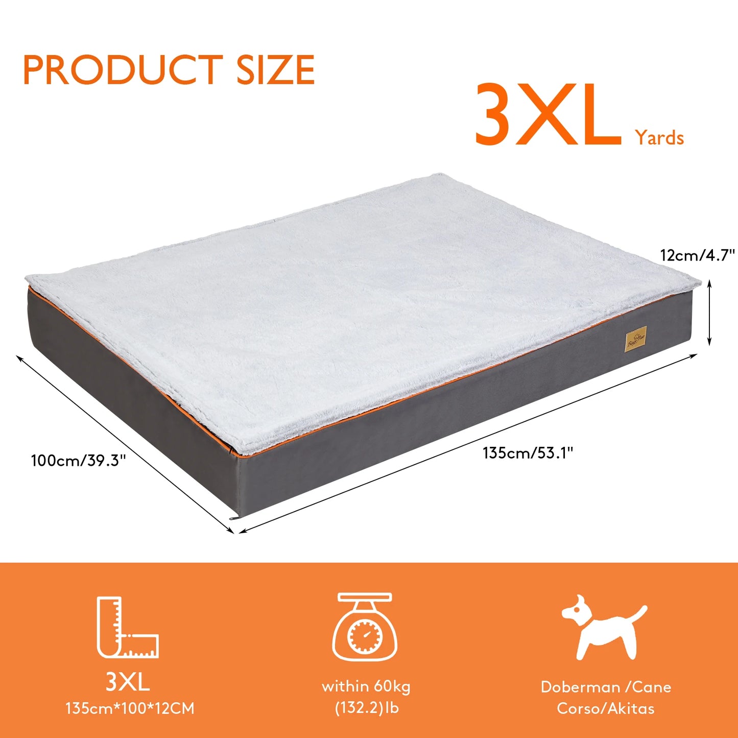 BINGOPAWCN Orthopedic Dog Bed Padded With Washable Cover