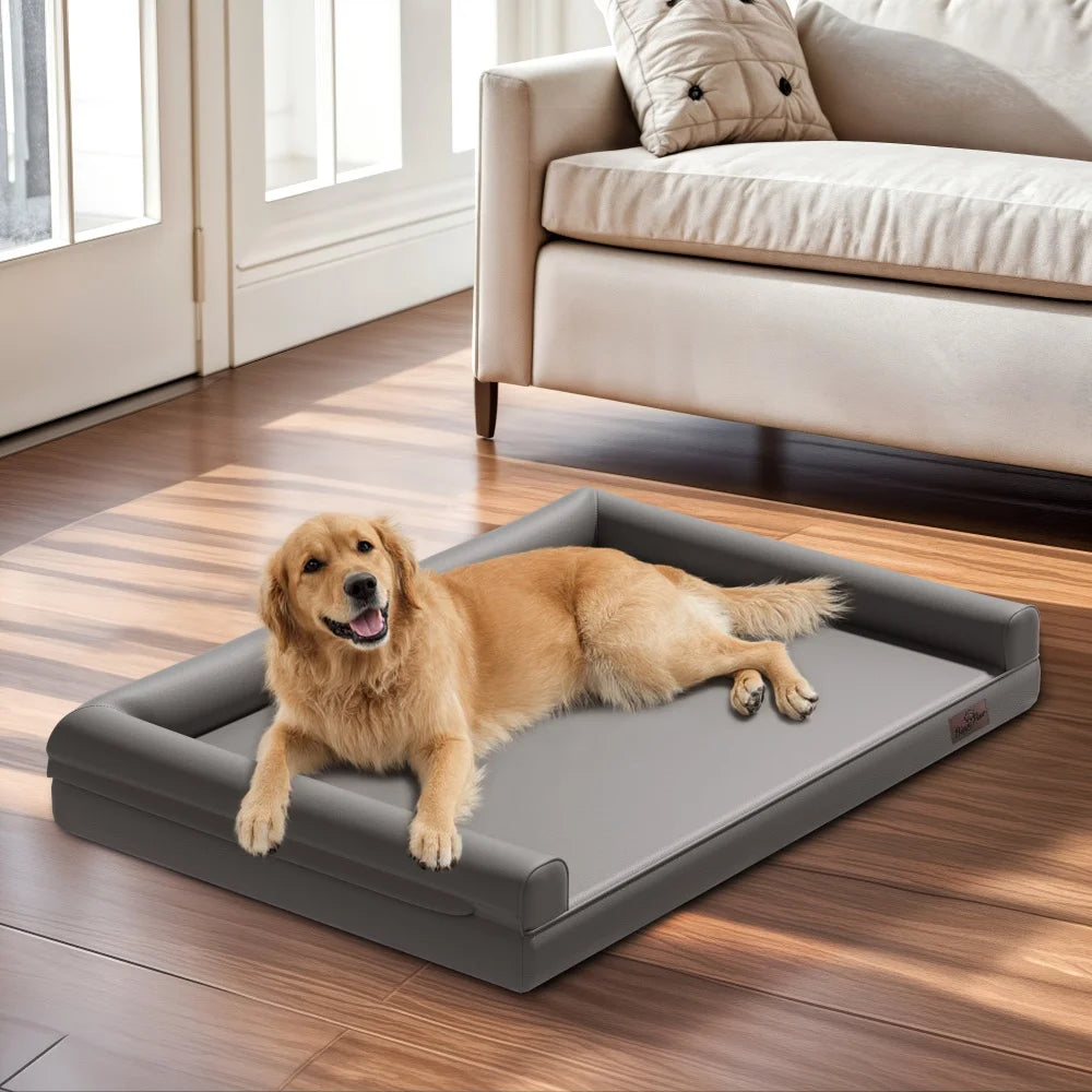 Borwartcn Orthopedic Dog Bed Bolster Removable Cover