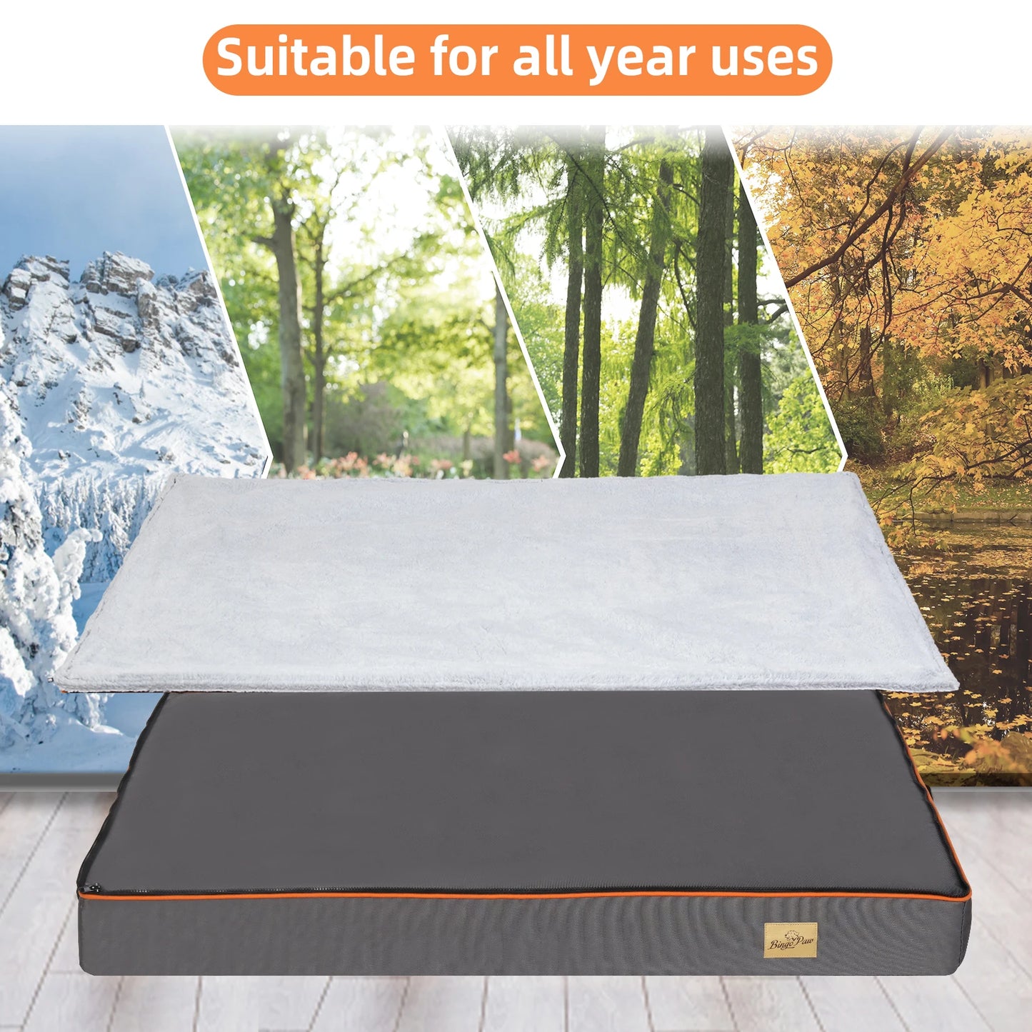 BINGOPAWCN Orthopedic Dog Bed Padded With Washable Cover