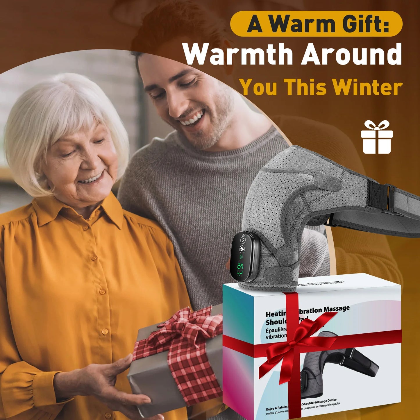 PASTSKY Electric Heating Shoulder Massage Belt For Back And Shoulders