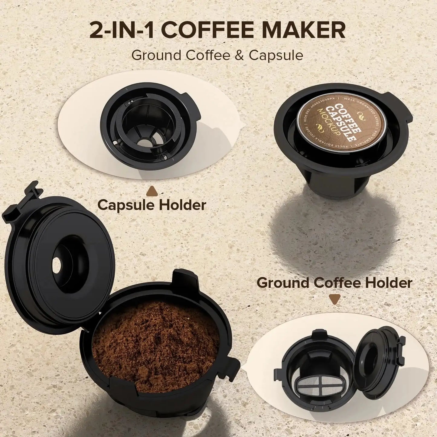 Iosn 1200W Compact Single Serve Coffee Maker For K CupPod