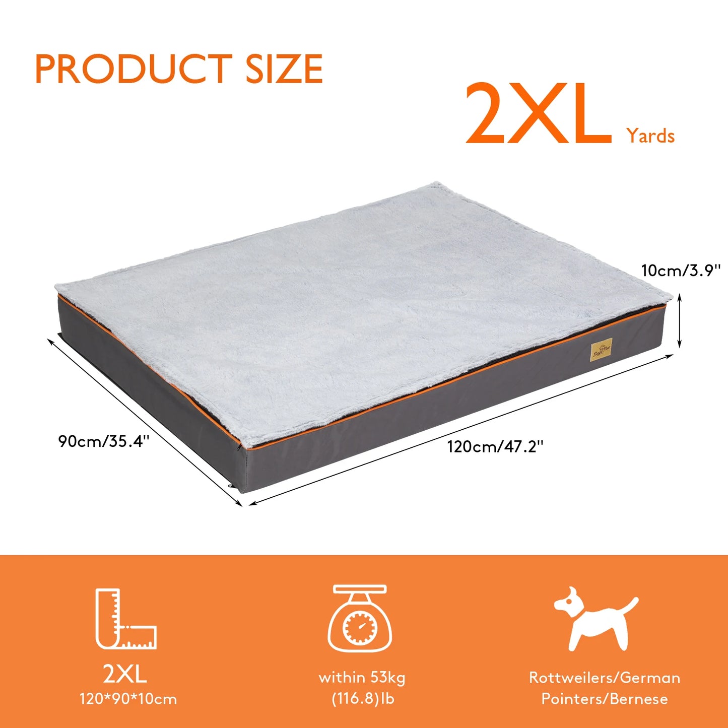 BINGOPAWCN Orthopedic Dog Bed Padded With Washable Cover