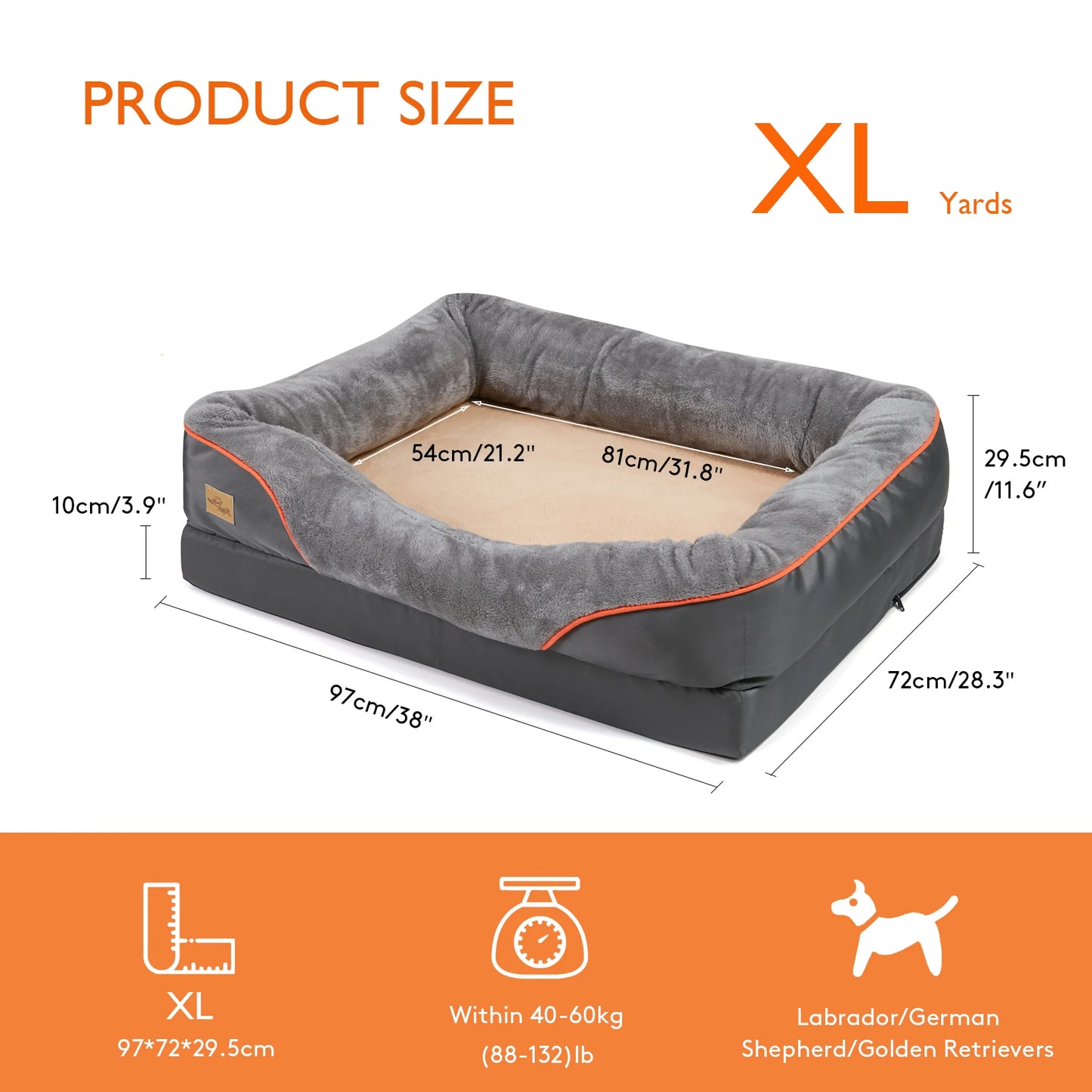 BINGOPAW Dog Bed Anti Allergy Fleece Washable Cover
