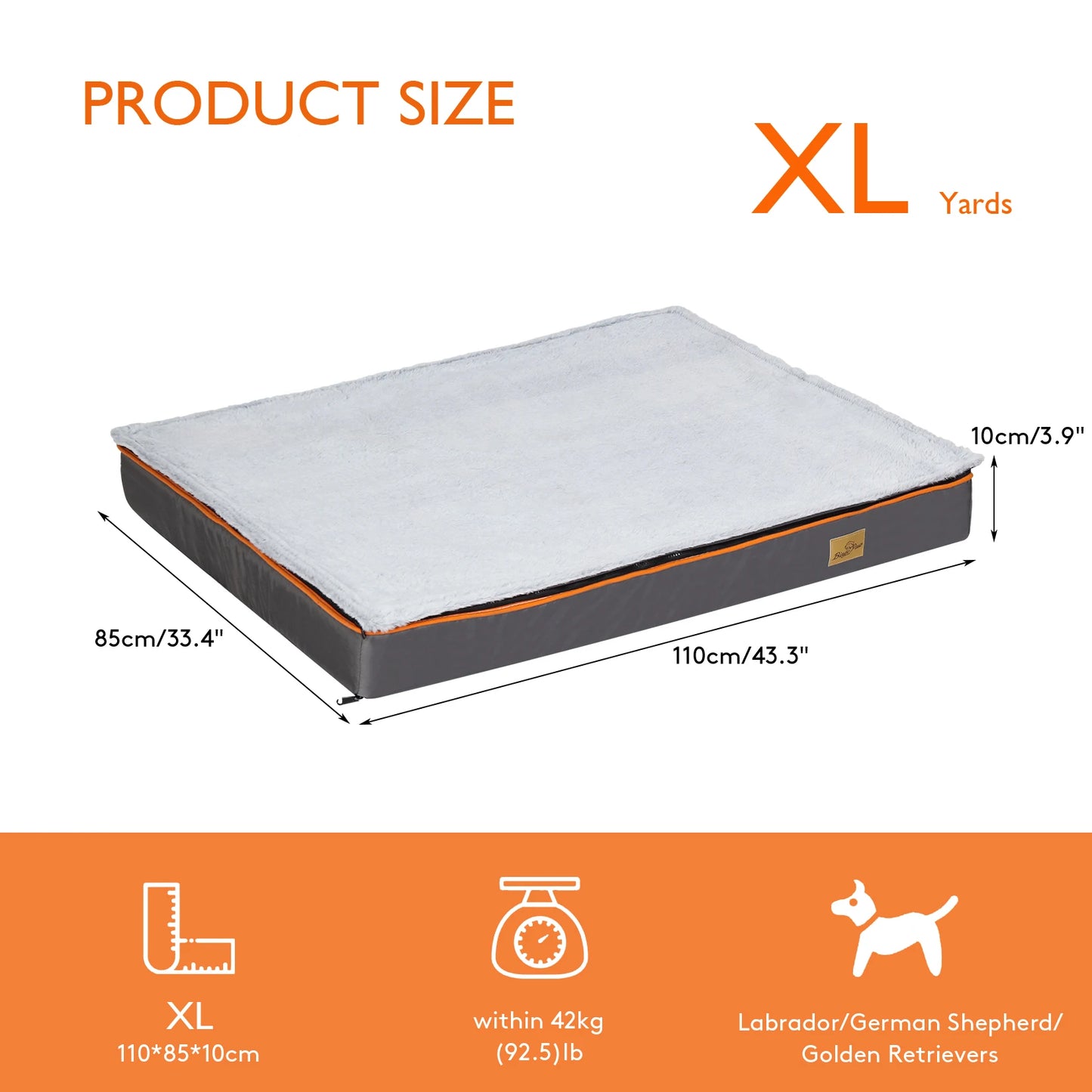 BINGOPAWCN Orthopedic Dog Bed Padded With Washable Cover