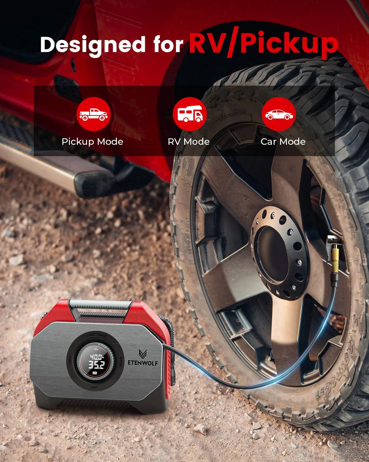 ETENWOLF S6SE Portable Air Compressor Dual Cylinder