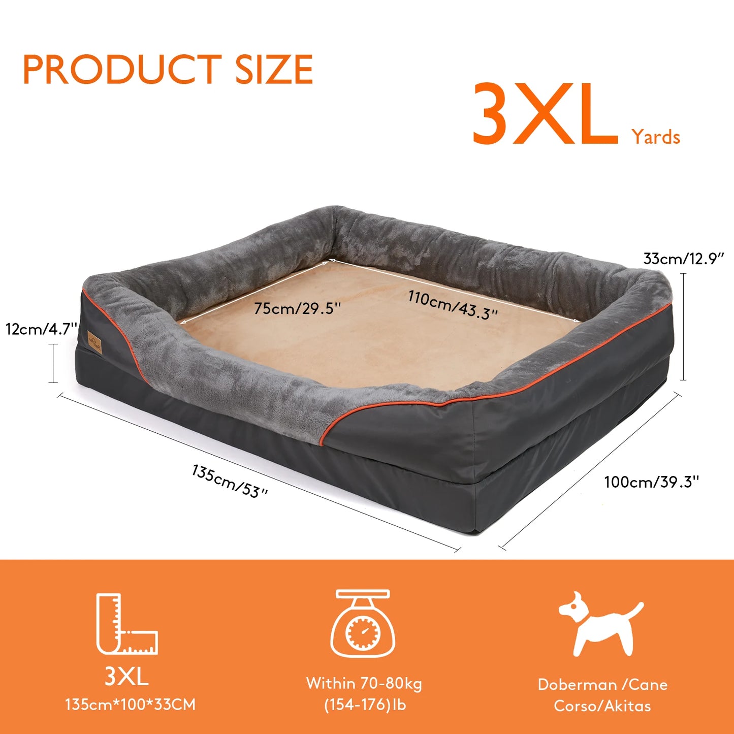 BINGOPAW Dog Bed Anti Allergy Fleece Washable Cover