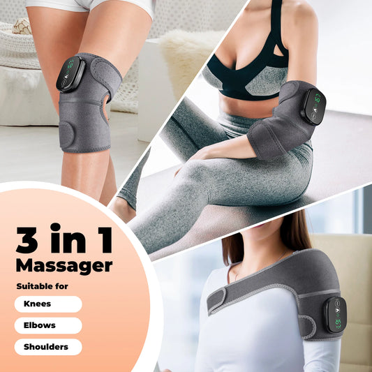 FLAREMORE Electric Heated Knee Massager Pad 3 In 1 Vibration