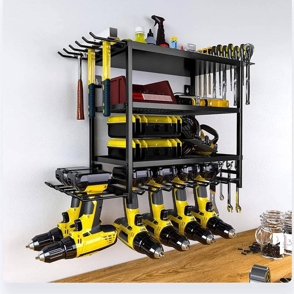 TWISTER.CK Four Tier Wall Mount Tool Organizer with Hooks
