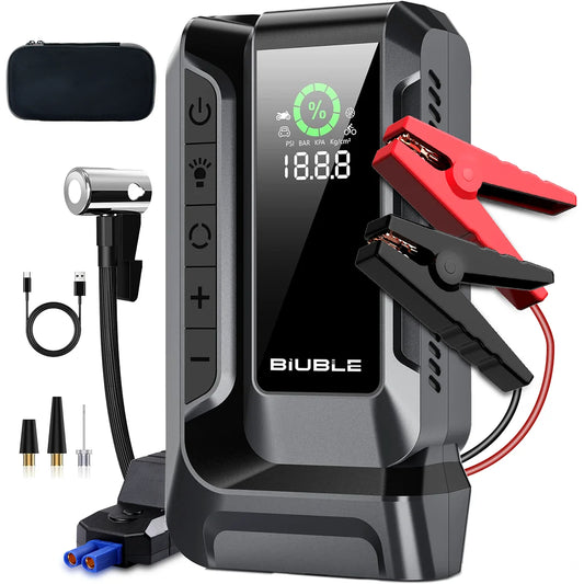 BIUBLE Jump Starter With Air Compressor 12V 9000A 150PSI