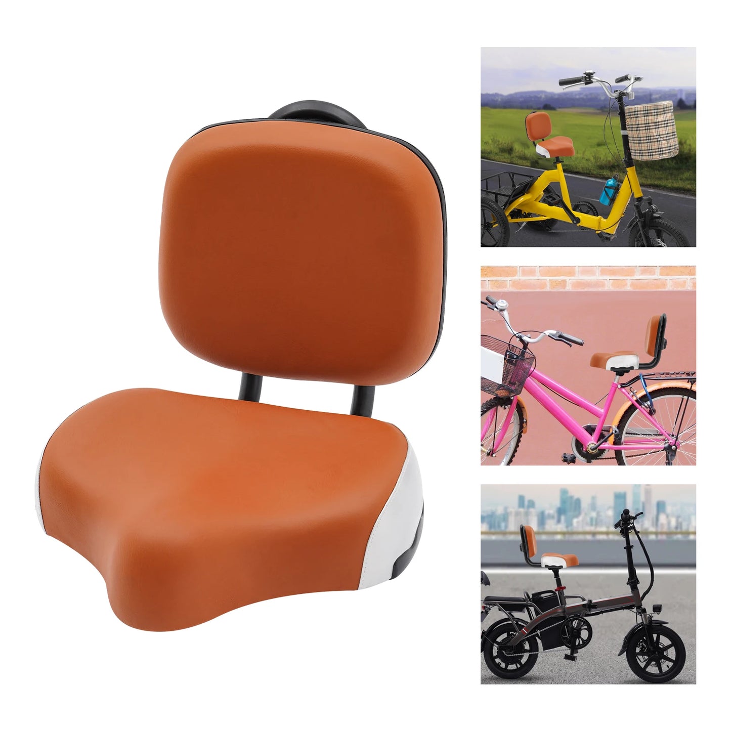 Bike Seat With Backrest For Tricycle And Electric Bikes