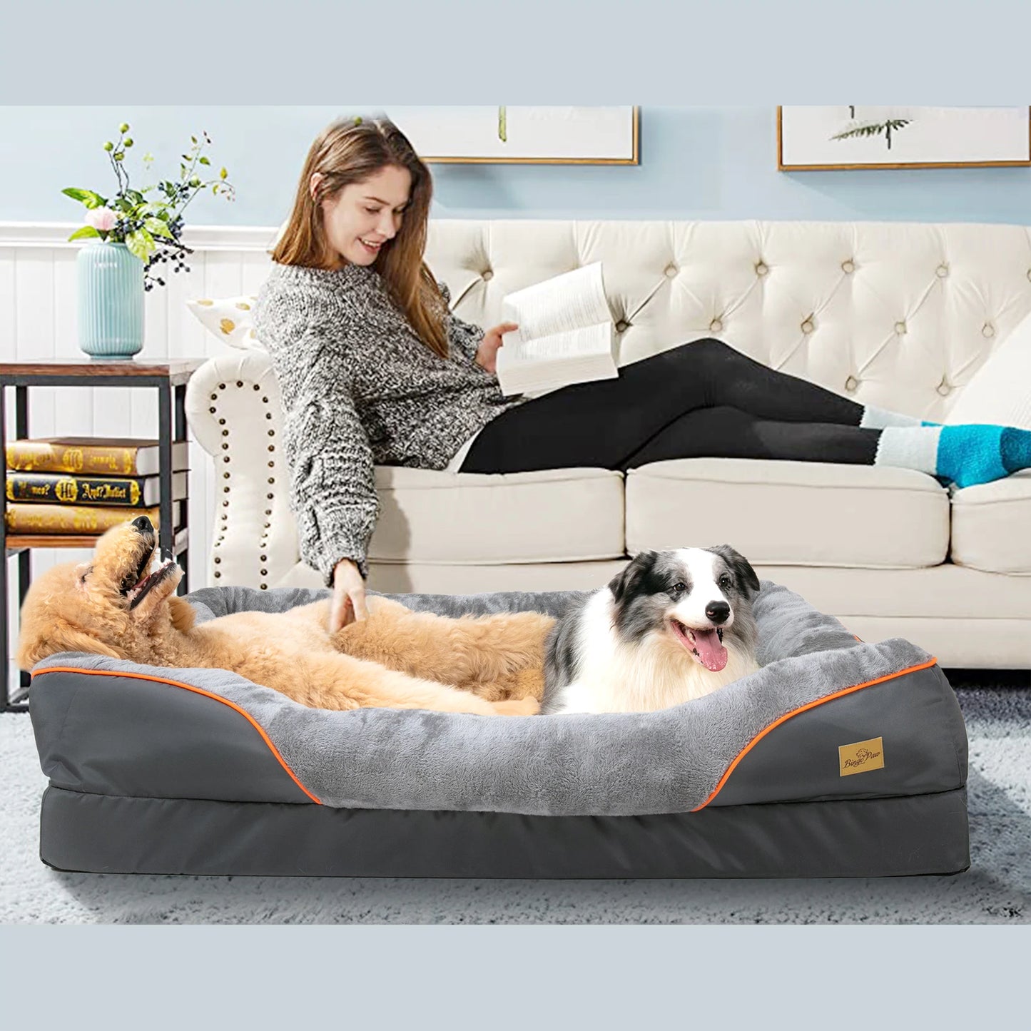 BINGOPAW Dog Bed Anti Allergy Fleece Washable Cover