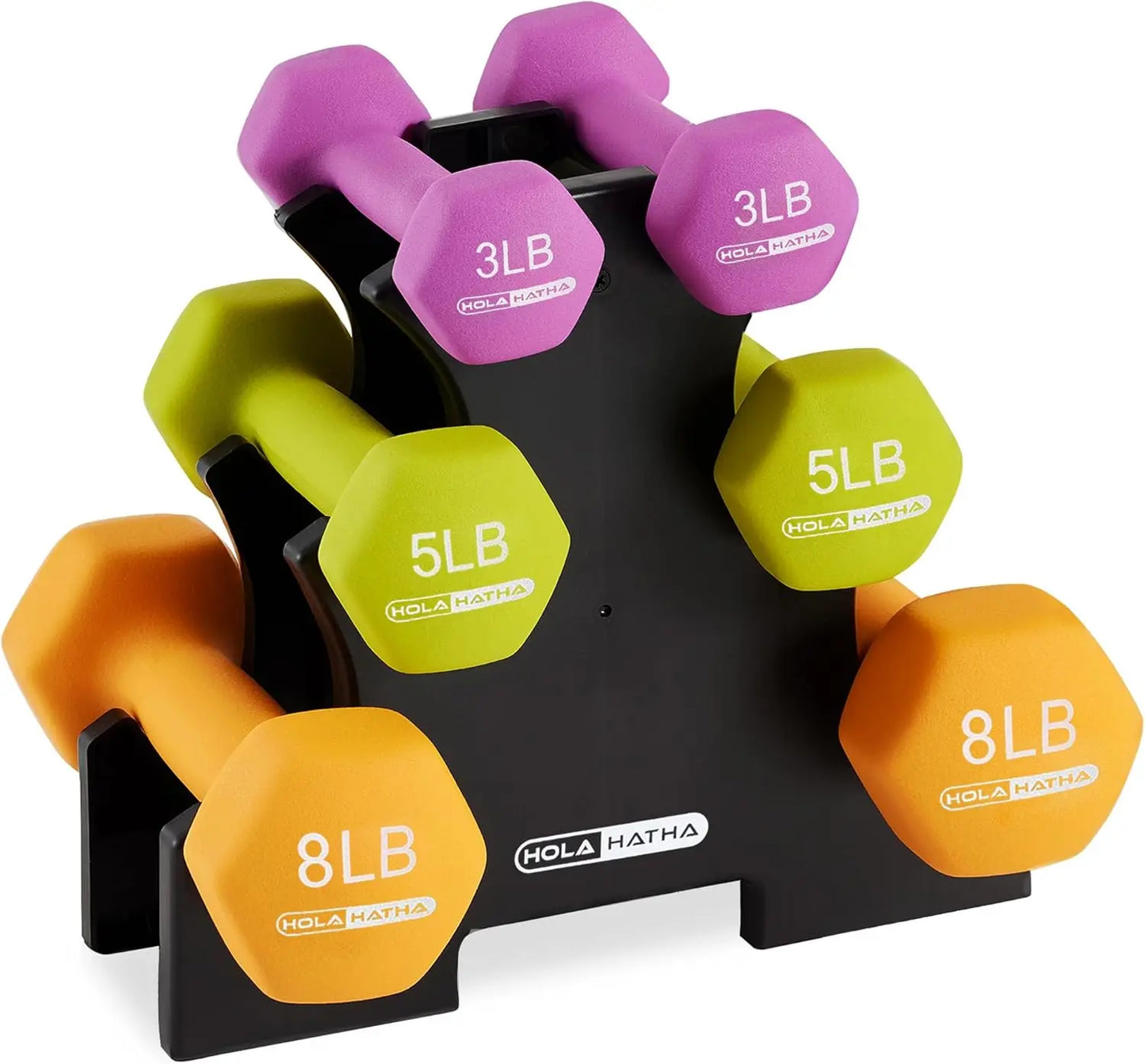 Neoprene Dumbbell Set With Rack For Home Workouts