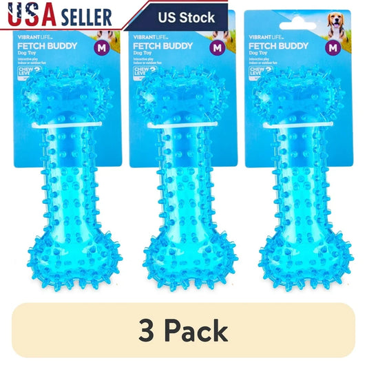 Spiky Bone Dog Toy Chew Level 3 Interactive Fetch Durable