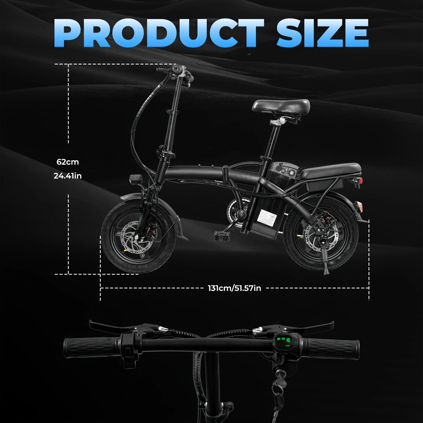 LELEKUAIF Folding Electric Bike T5D 500W Lithium Battery