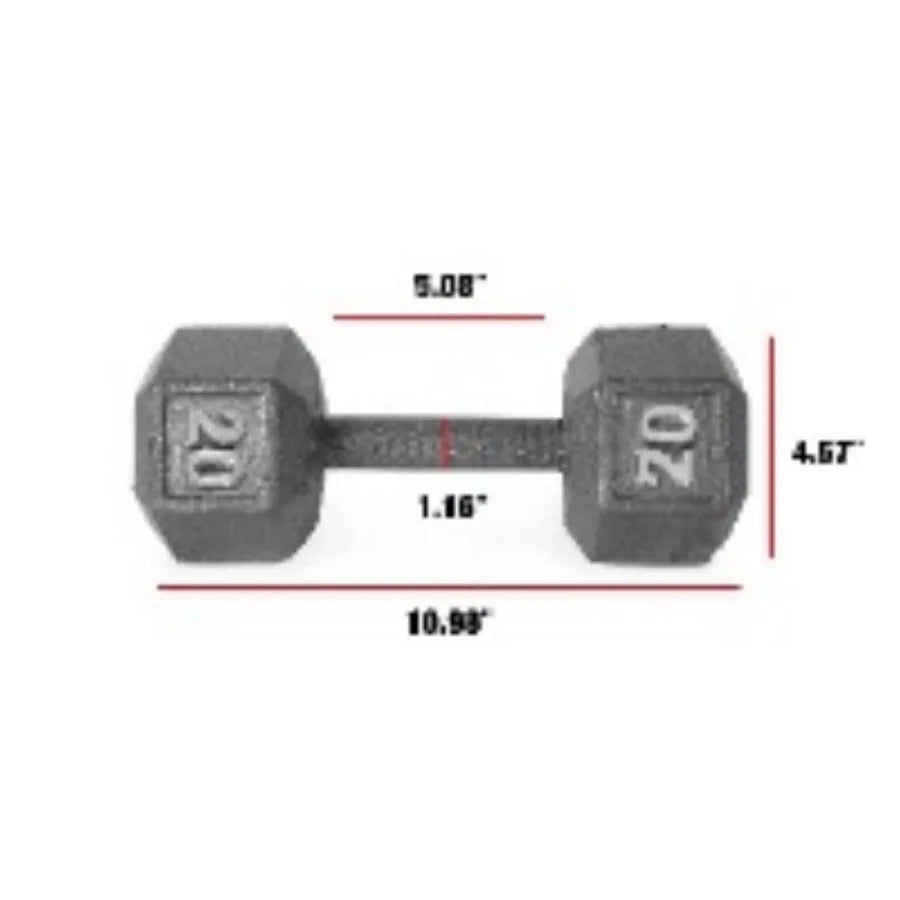 20lb Cast Iron Hex Dumbbell Anti Roll One Piece Home Gym