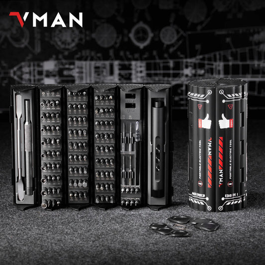 VMAN 138-In-1 Electric Cordless Screwdriver Set iPhone and Glasses Repair