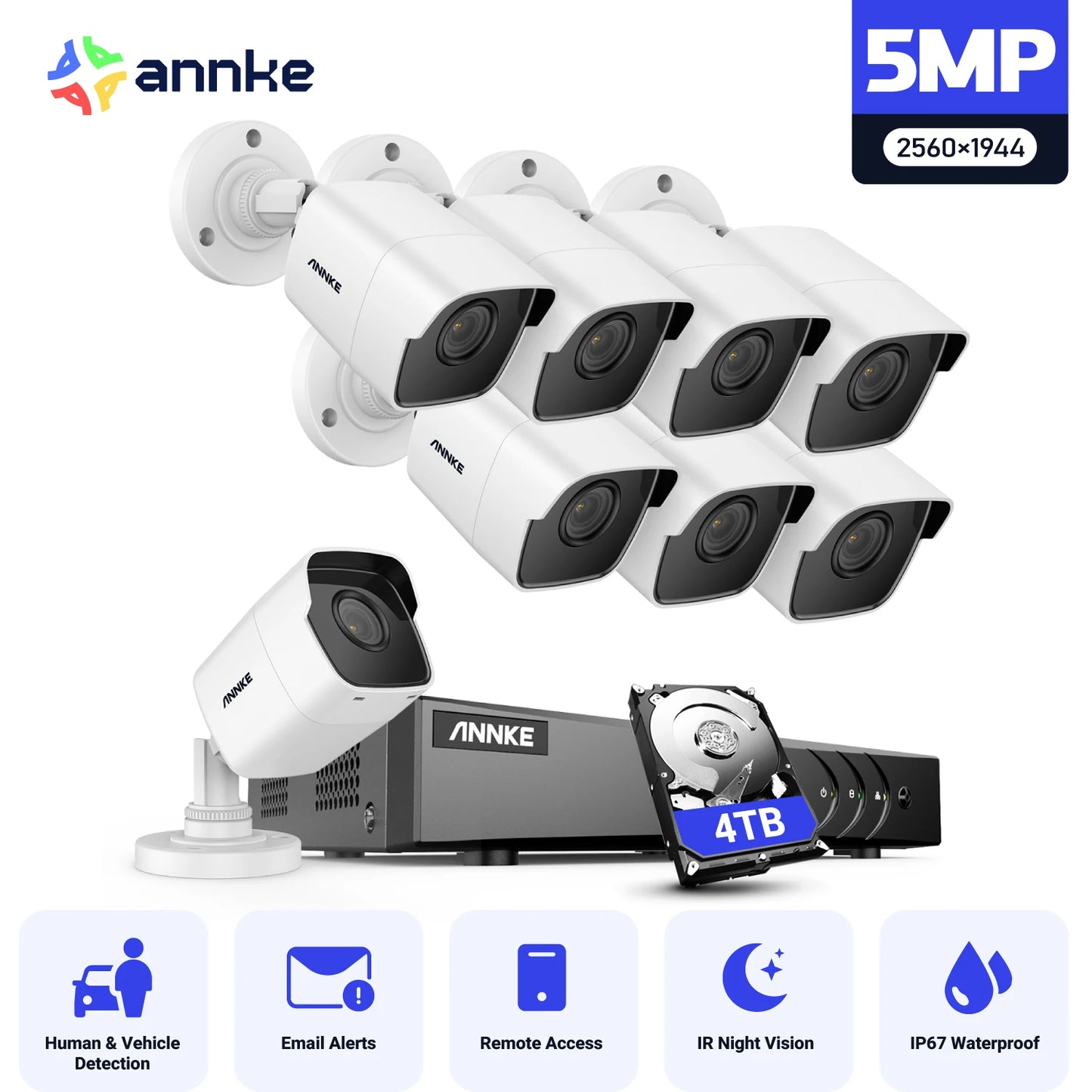 ANNKE 5MP H265 Lite 8 Channel DVR CCTV Security Kit