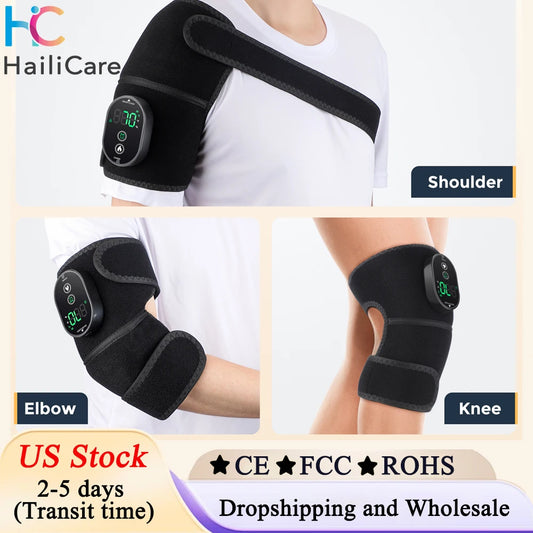 Hailicare 3 In 1 Heating Knee Massager Hot Compress Pad Belt