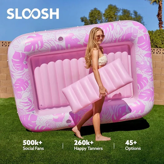 Home Inflatable Tanning Pool Lounger Float With Pillow