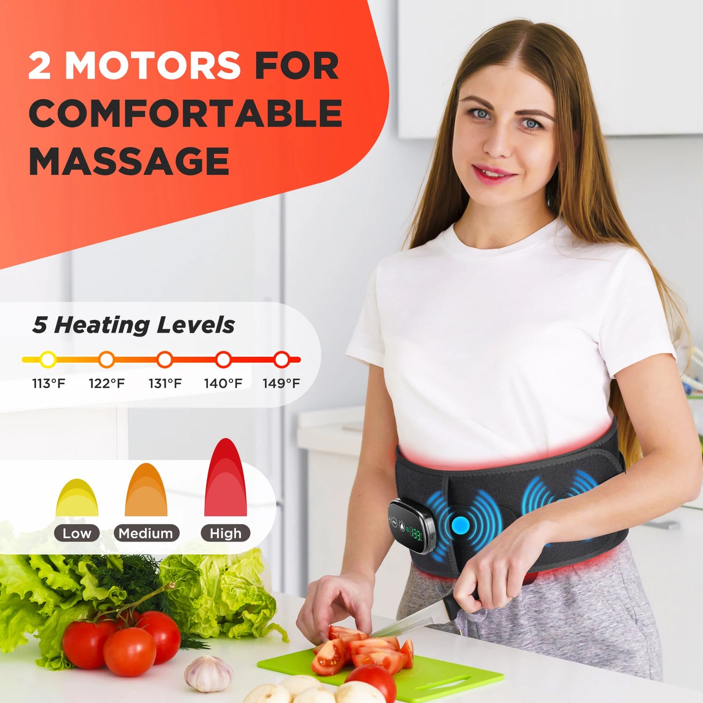 PASTSKY Electric Heating Waist Massager Vibration Belt Lower Back