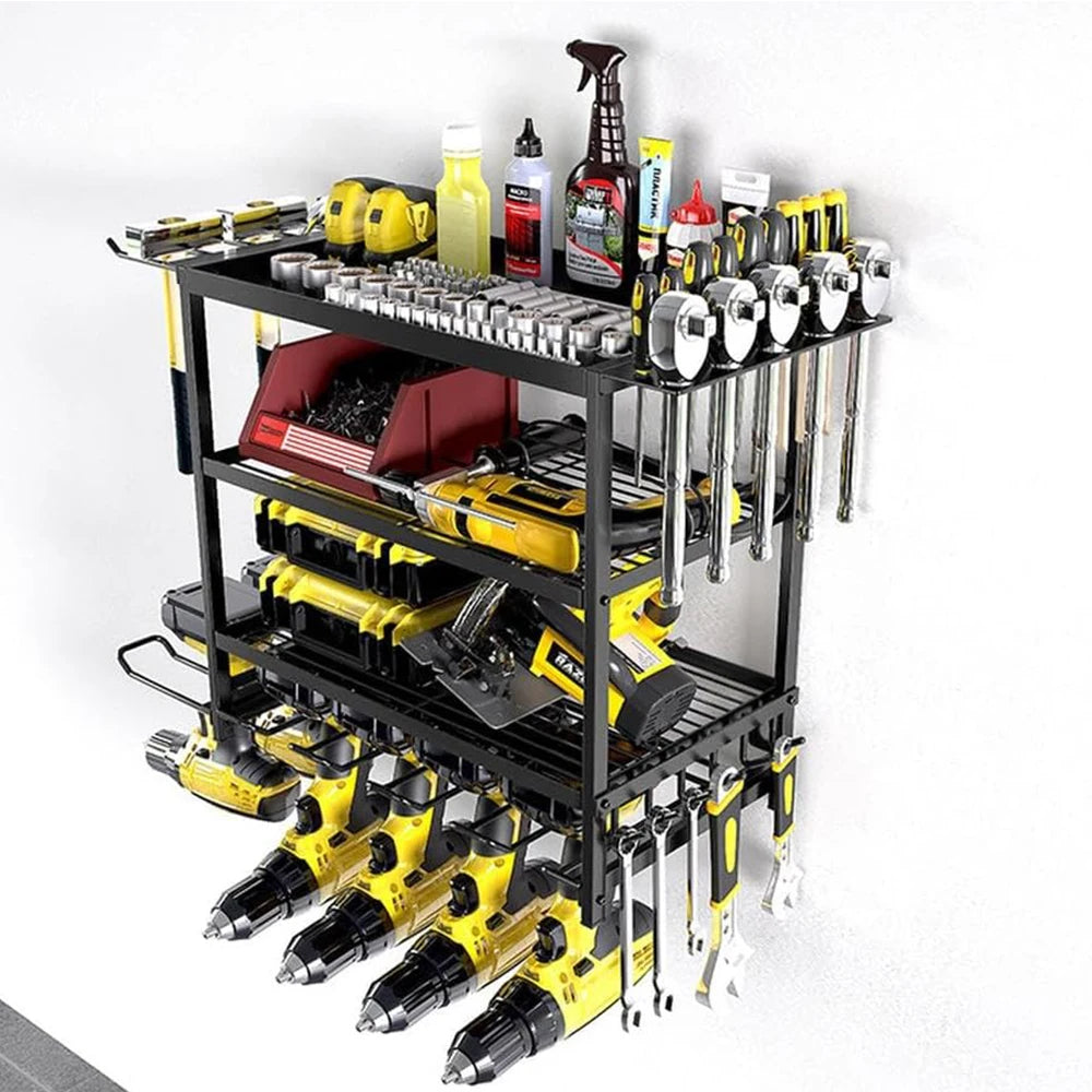 TWISTER.CK Four Tier Wall Mount Tool Organizer with Hooks
