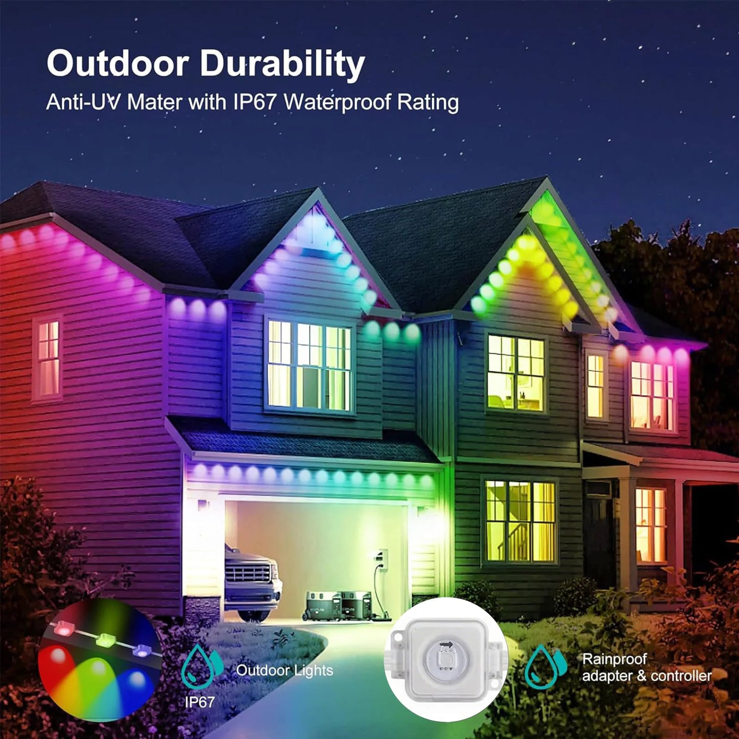 MIMIRG Outdoor Eaves Lights RGBIC Alexa App Control