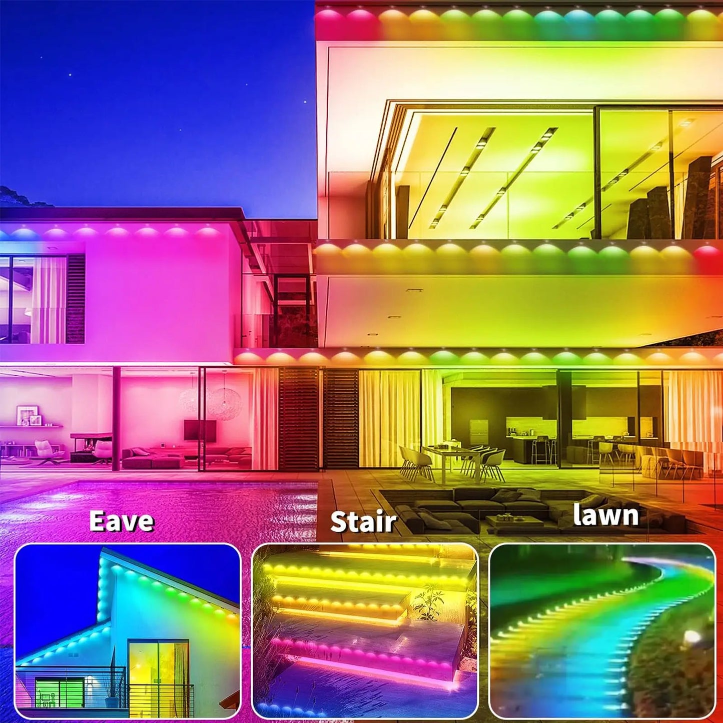 MIMIRG Outdoor Eaves Lights RGBIC Alexa App Control