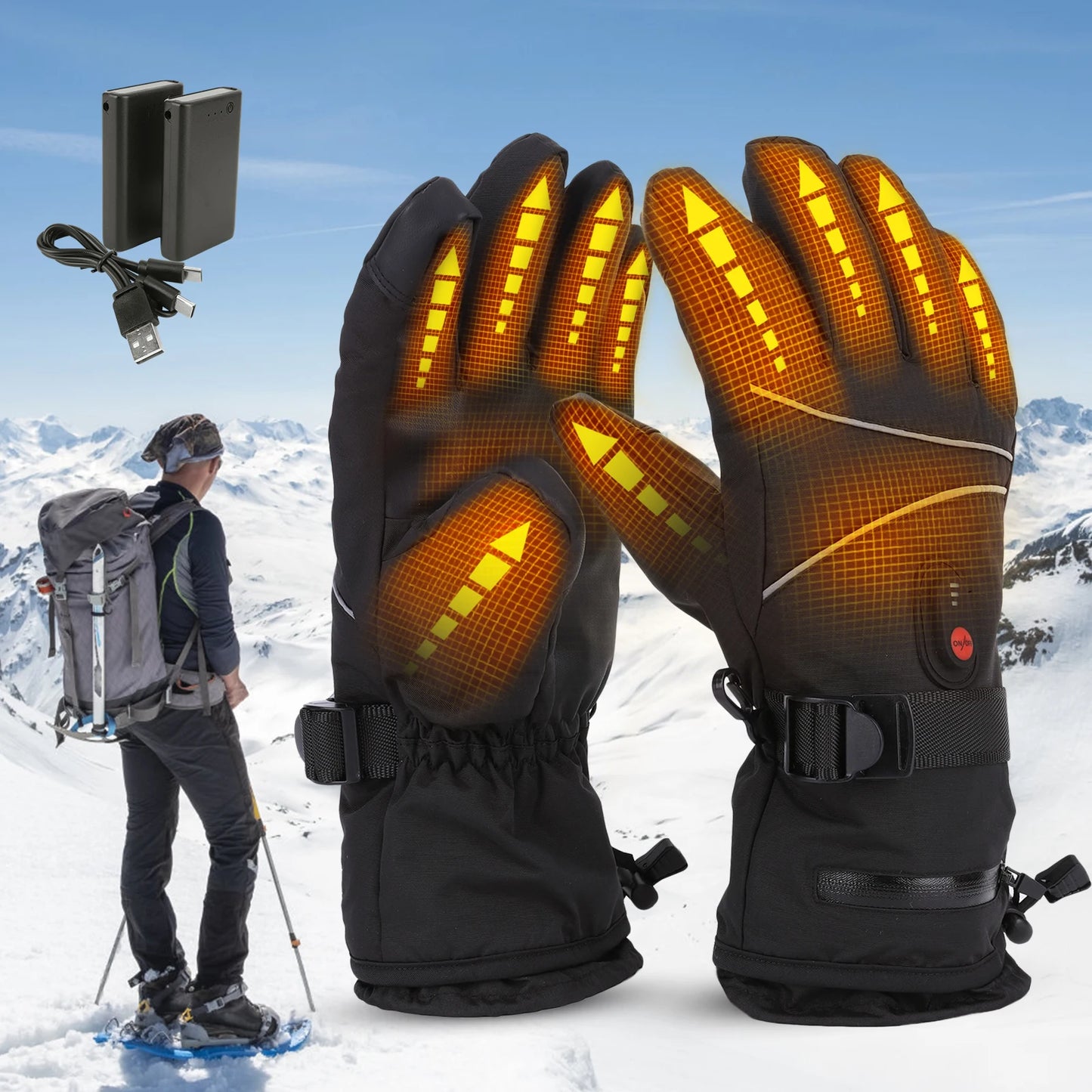 APWIKOGERCN Electric Heating Gloves Touchscreen Thermal Outdoor Activities