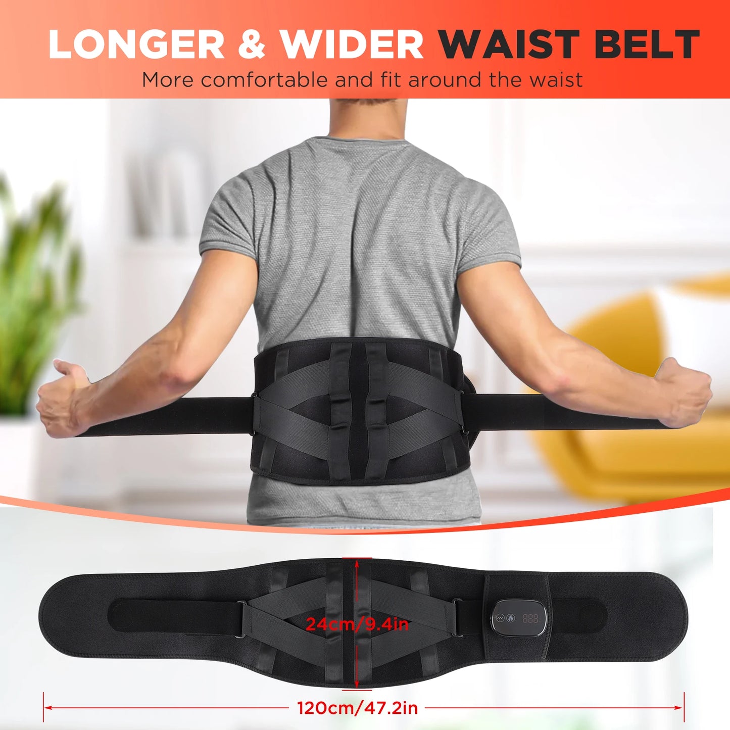 PASTSKY Electric Heating Waist Massager Vibration Belt Lower Back