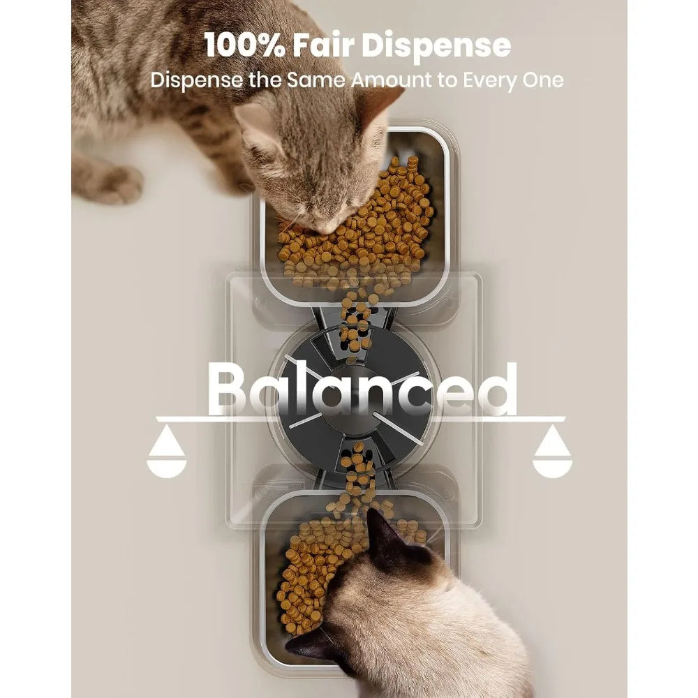 Automatic Cat Feeder For 2 Cats Timed Dispenser 20 Cups