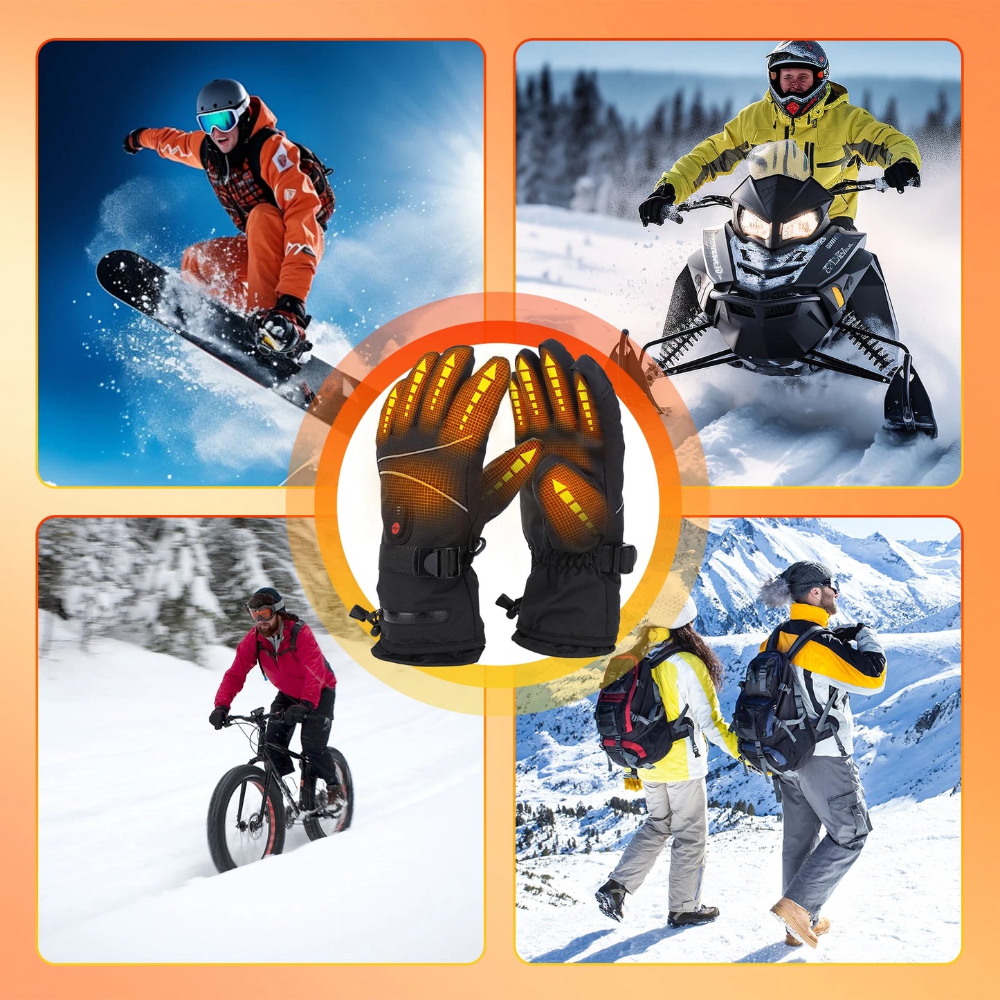 APWIKOGERCN Electric Heating Gloves Touchscreen Thermal Outdoor Activities