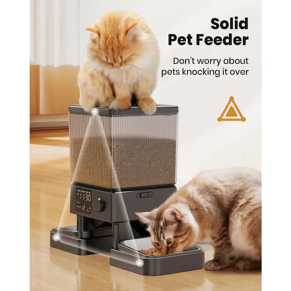 Automatic Cat Feeder For 2 Cats Timed Dispenser 20 Cups