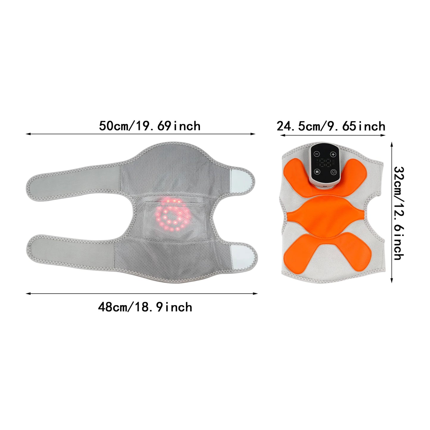 LeG Heating And Vibrating Knee Massager With 2 Straps