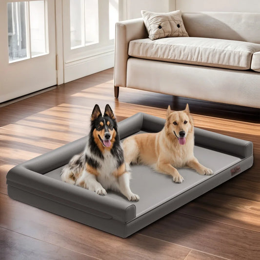 Borwartcn Orthopedic Dog Bed Bolster Removable Cover