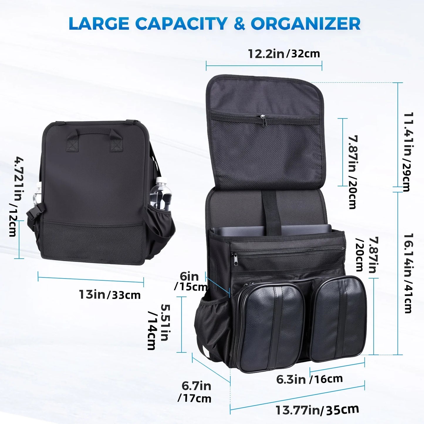 Car Seat Back Organizer Bag Polyester Universal Storage Pouch