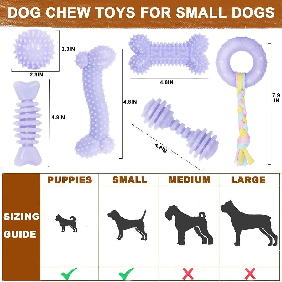 Small Puppy Chew Toys Pack Durable Interactive Teething Toy