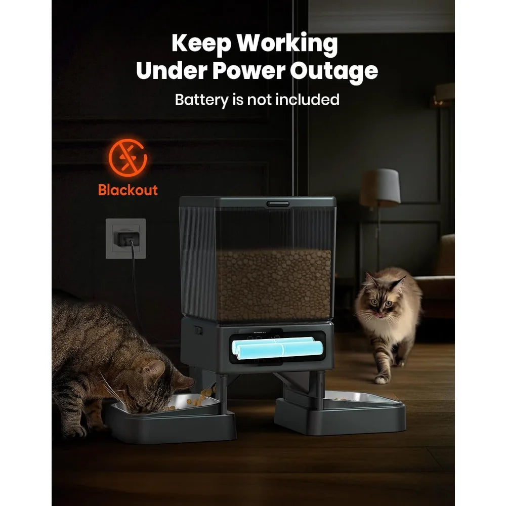 Automatic Cat Feeder For 2 Cats Timed Dispenser 20 Cups