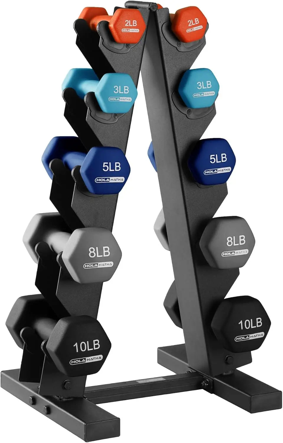 Neoprene Dumbbell Set With Rack For Home Workouts