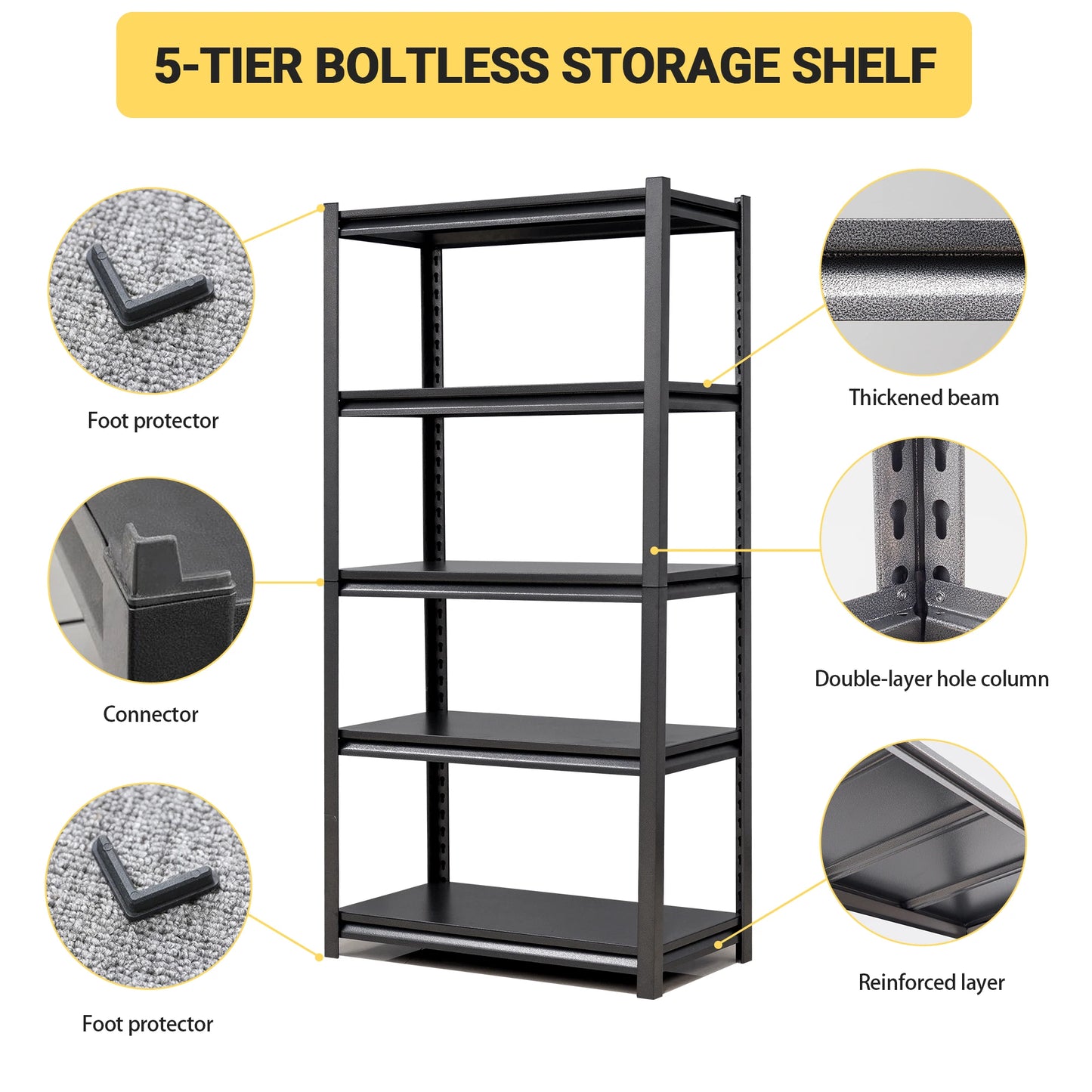 Heavy Duty Garage Shelving Unit Storage Rack 2000lb Capacity