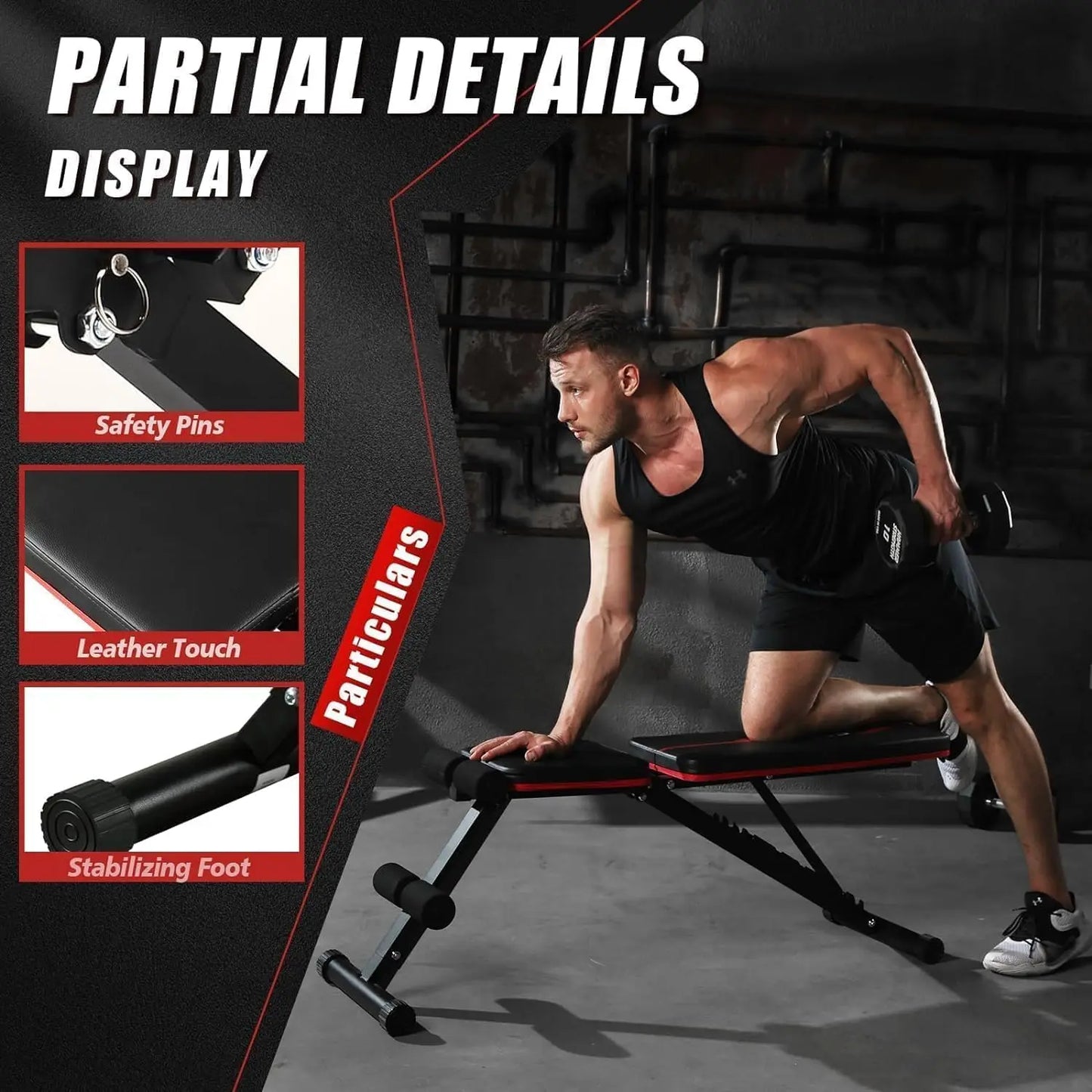 Adjustable Weight Bench For Home Gym Incline Decline Workout