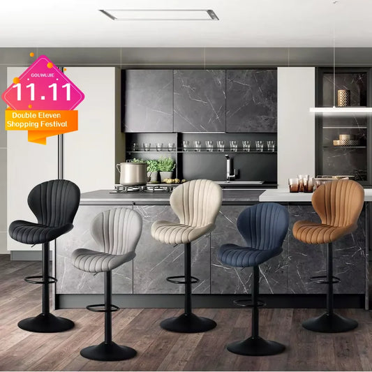 General Dining Chairs Set 2 Pcs Luxurious Modern Swivel Bar Stools With Backrest And Adjustable Height