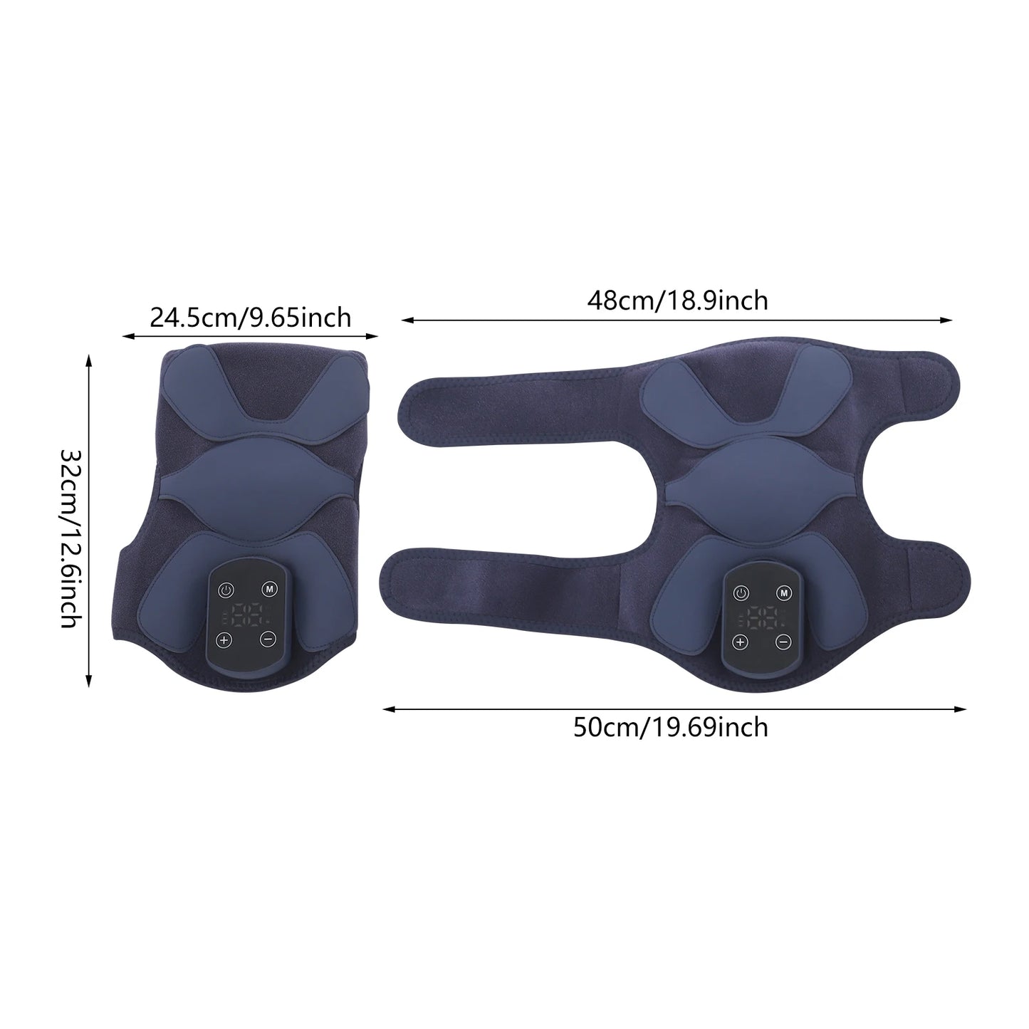 LeG Heating And Vibrating Knee Massager With 2 Straps