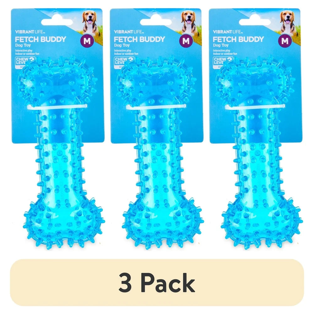 Spiky Bone Dog Toy Chew Level 3 Interactive Fetch Durable