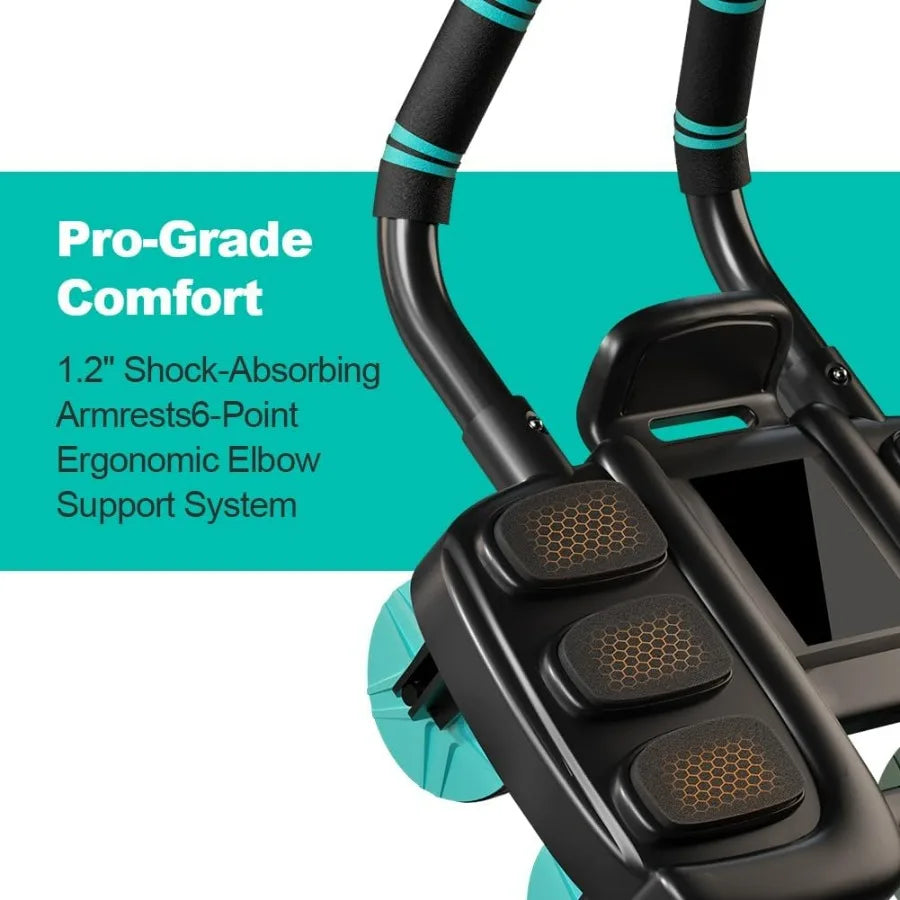 Ab Roller Wheel With Elbow Support 4-Wheel Design Home Gym