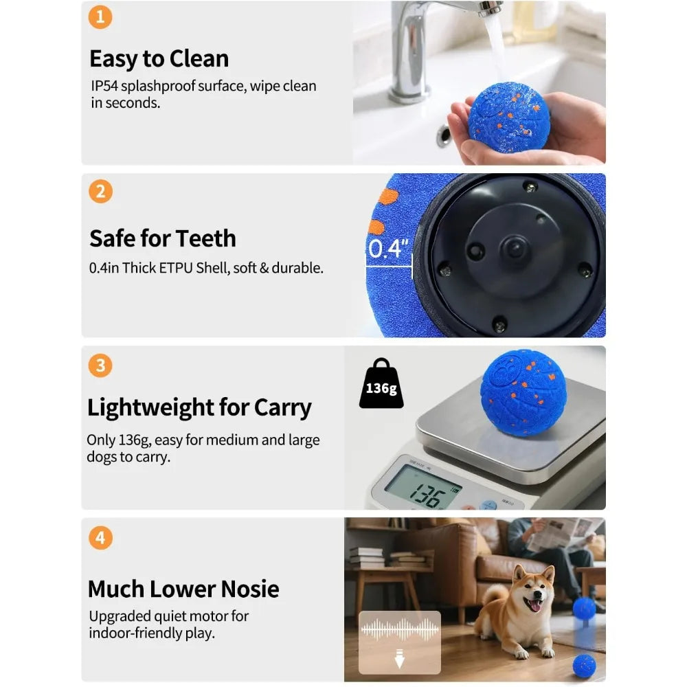 Schitec Smart Interactive Dog Ball Toy Autonomous Ball