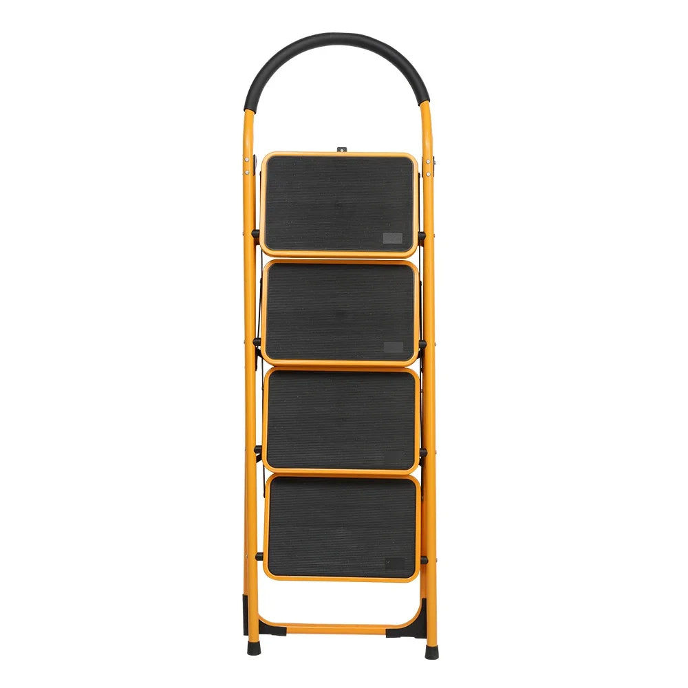 Folding 4 Step Ladder Stool Anti Slip Pedals Locking