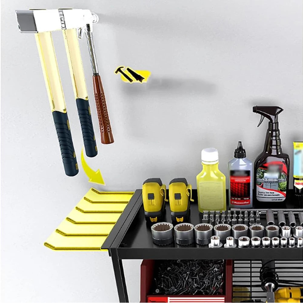 TWISTER.CK Four Tier Wall Mount Tool Organizer with Hooks