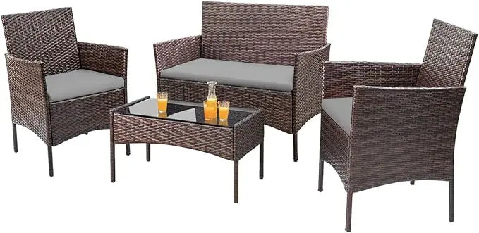 Outdoor Patio Furniture Set Rattan Chair Wicker Garden Balcony