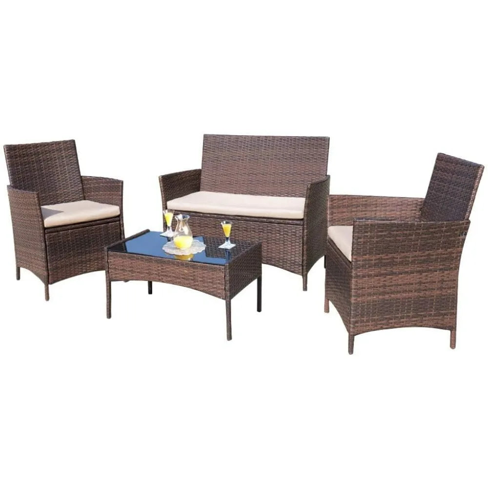 Outdoor Patio Furniture Set Rattan Chair Wicker Garden Balcony