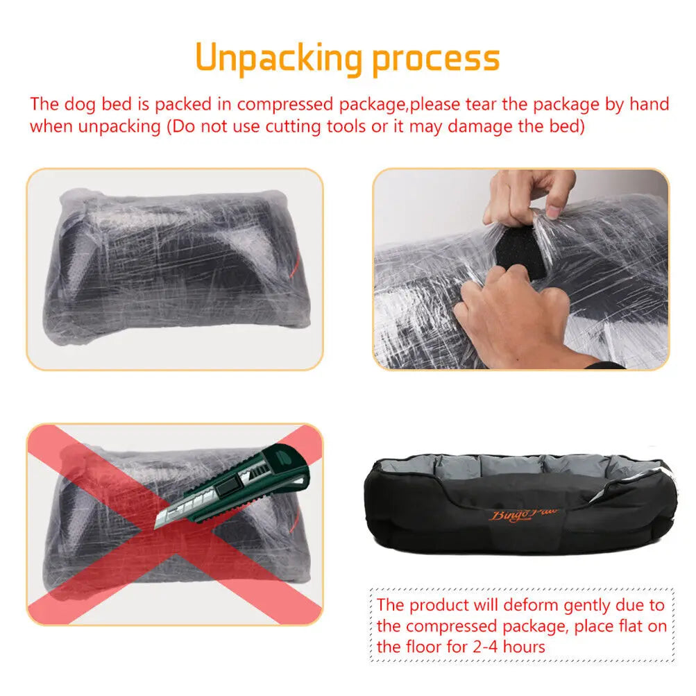 BINGOPAWCN All Season Calming Dog Bed With Removable Cover